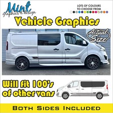 LWB RENAULT TRAFIC Camper Side Stripes Decals Stickers Van Graphics FREE P&P 028