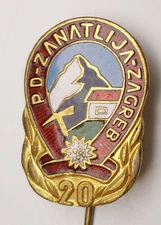 CROATIA Mountaineering Club ZANATLIJA Zagreb 20 Anniversary - pin badge KASUN