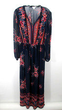 Y2K XHILARATION Maxi Dress Women XS Blue Floral Cottage Core Bohemian Polyester