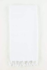 Premium Turkish Striped Towel Peshtemal Fouta White 