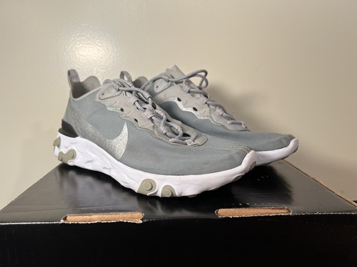 nike react element 55 trainers in silver
