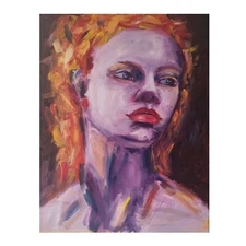 Original artwork Woman portrait Oil painting