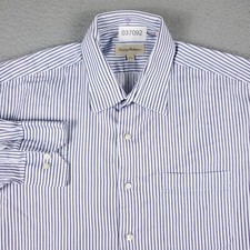Tommy Bahama Shirt Mens 16.5 Purple Striped Dress Button Up Long Sleeve