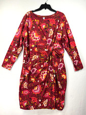Old Navy Dress Plus Size 3XL Burgundy Floral Fitted Knotted Front Stretch Boho