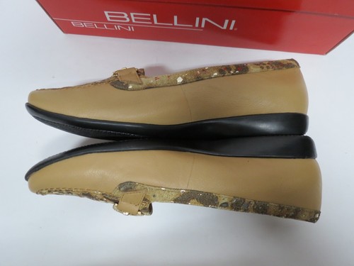 NIB Bellini "Bobcat" Tan Animal Print Slip On Shoes Loafer Size 8 Wide Leather - Picture 7 of 9