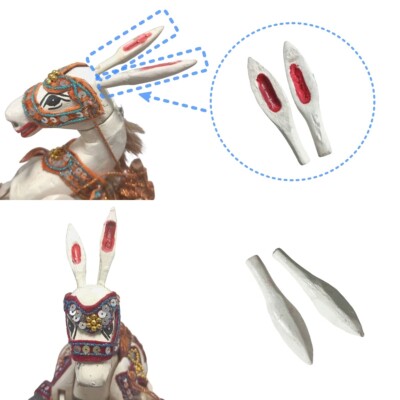 Pair of Wooden Ears For Marionette String Wood Horse Burmese Puppet (Sparepart)