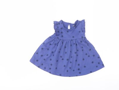 Marks & Spencer Mädchen Blau Baumwollmischung A-Linie Größe 0-3 Monate B