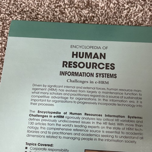 Encyclopaedia Of Human Resources Information Systems Textbooks Volume 1 & 2 NEW - 第 6/13 張圖片