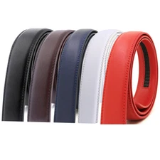 2.8/3.5cm Wide Men Genuine Leather Belt Automatic No Buckle Strap Belt Waistband