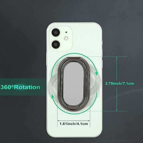 1Ps Finger Ring Phone Holder Kickstand Foldable 360° Rotation Back Grip Magnetic - Photo 9 sur 15