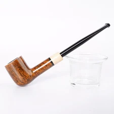 Briar Freehand Tobacco Pipe Acrylic Straight Stem Smoking Pipe Smooth Wood Pipe