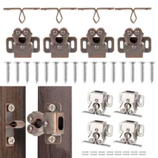 4-20PCS Double Roller Catch Cabinet Latch for Cupboard Closet Door, Retro Copper