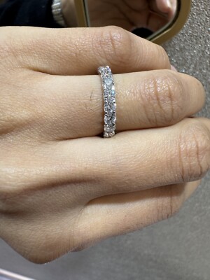 2,00 ct D/VS im Labor gezüchteter runder Diamant U-Krappe voller Ewigkeitsring Weißgold