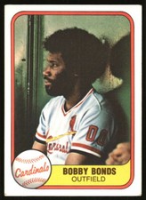 1981 Fleer Bobby Bonds #548 St. Louis Cardinals