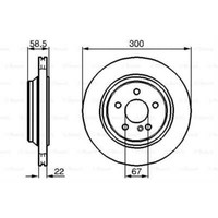 Bosch 2X Bremsscheibe Hinten Ø300Mm BelüFtet FüR Mercedes S-Klasse W220 C215