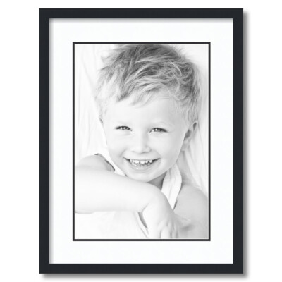 ArtToFrames Matted 17x23 Black Picture Frame with 2'' Double Mat, 13x19 Opening