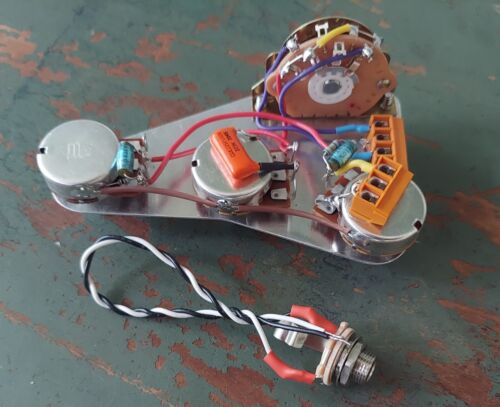 Solderless Strat HH/p90s Wiring Harness Bourns Pots PTB Circuit Oak 3/w Switch