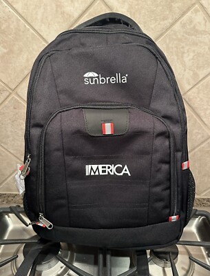 (New) Sunbrella Black Backpack w/ Locking Mechanism, Headphone Jack, & More!