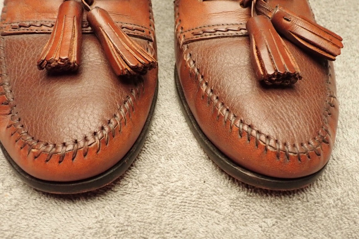 BRASS BOOT -- Men\'s Loafers, Brown Leather, Moccasin Style, Stitched Toe, Slipon Handmade men main image 3