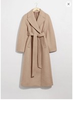 Other Stories Belted Wool-blend Coat Size Xs