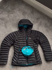 Rab Women Microlight Alpine Jacket Size 10 Black Rrp £210.