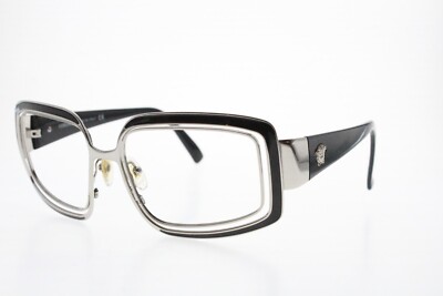 美品　VERSACE　MOD.2104　ブラックレンズ　シルバーフレーム VERSACE MOD 2044 100/87 54/17/130 BLACK SILVER METAL SUNGLASSES