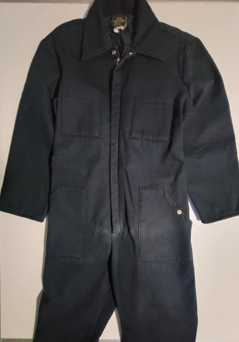 Vintage Sears Coveralls Mens Size 42 Navy Blue Work N Leisure Mechanic Shop