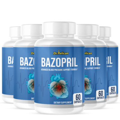 Bazopril- Cardiovascular Health, Blood Pressure & Sugar Support- 5 Bottles 