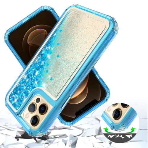For iPhone 14 Pro Max 13 12 11 Phone Case Heavy Duty Bling Glitter Armor Cover - Picture 22 of 24