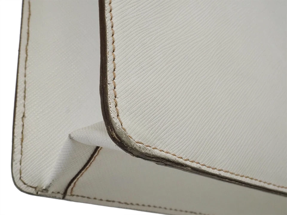 Auténtico bolso de negocios Prada Saffiano blanco V215 maletín de cuero para hombre blanco reutilización Foto 4 de 4