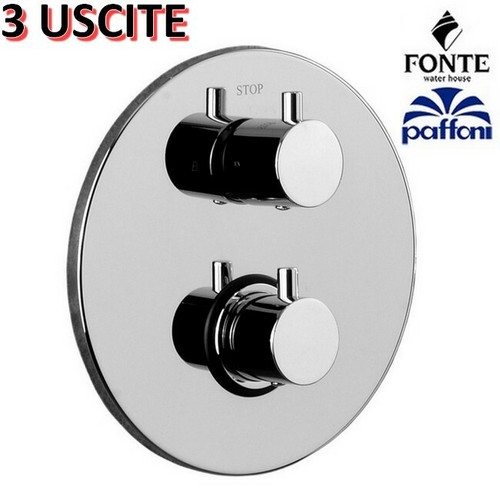 MISCELATORE TERMOSTATICO INCASSO DOCCIA 3 USCITE VIE PAFFONI LIGHT LIQ019 CR - Foto 2 di 5