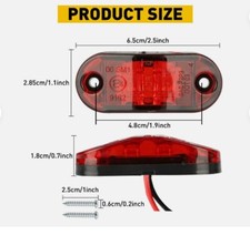  RED Amber LED Side Marker Lights Truck Trailer Clearance Light Waterproof