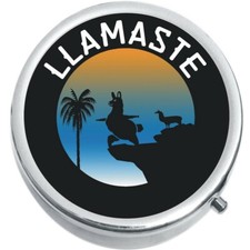 Llamaste Sunrise Palm Tree Llama Medicine Pill Box