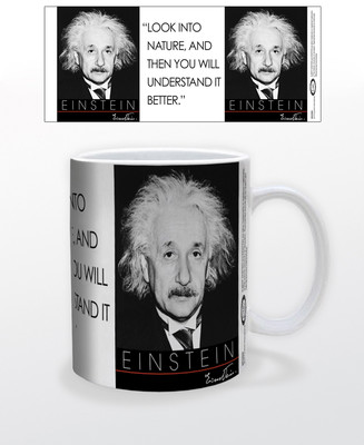 EINSTEIN NATURE 11 OZ COFFEE MUG GERMAL PHYSICIST SMART QUOTE TEACHING TEA MUG!!
