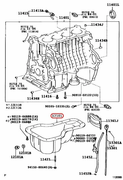 TOYOTA GENUINE CELICA COROLLA MATRIX CHEVROLET OIL PAN 12101-0D010 OEM - Image 3 of 4