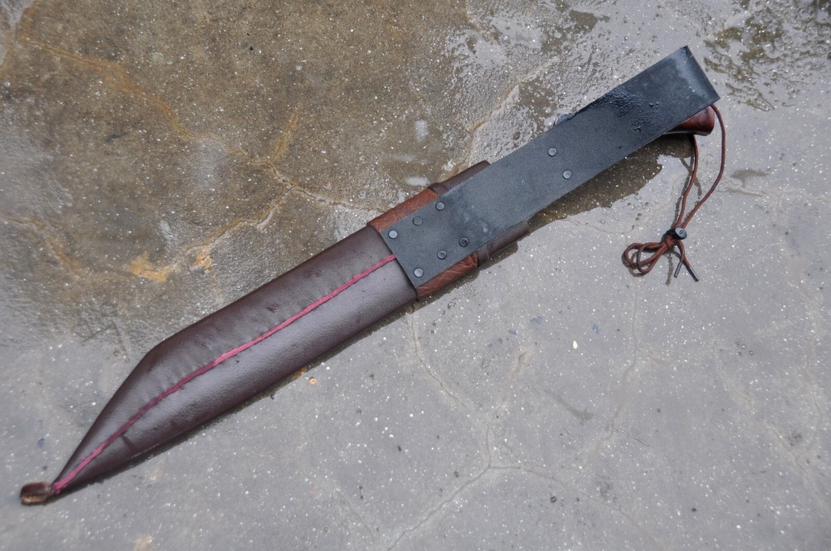 NEPAL 12 Inches Long Blade Heavy Duty Seax Cleaver - & Hunting Knife Camping Seax Included Tempered Other