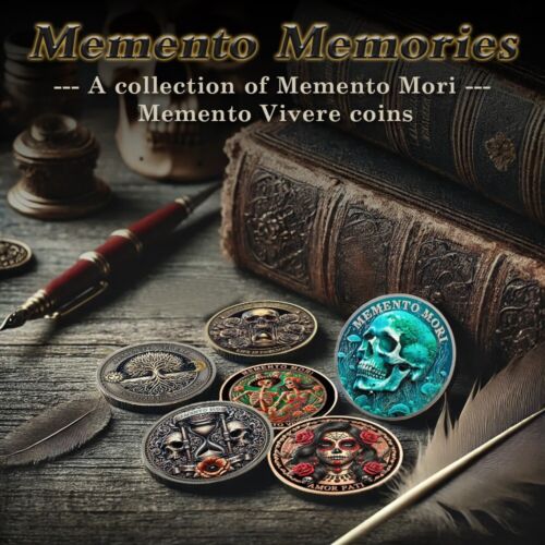 Moneda Memento Mori-Cráneo 3D Real -Día de Muertos-Ficha de Práctica Estoica Diaria Regalo - Imagen 11 de 24