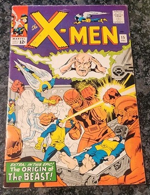 X-MEN #15 FIRST MASTER MOLD SENTINELS GLOSSY 6.5/7.0 1965