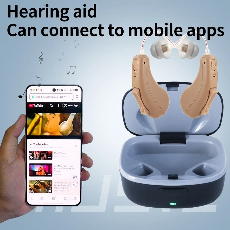 RIC Bluetooth Rechargeable Hearing Aids For Seniors With APP Control Streaming - Image 2 of 4