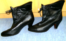 Vintage Stiefelette - 70er- (?) -Jahre - Gr. 41 - UK 7 ,  ECHT Leder -schwarz !