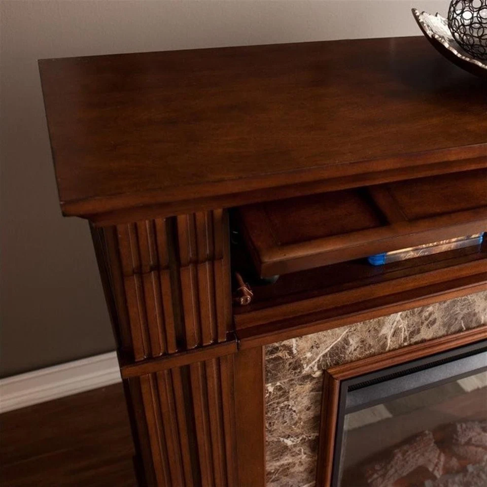 Chimenea multimedia eléctrica SEI Furniture Highgate en arce Foto 2 de 4