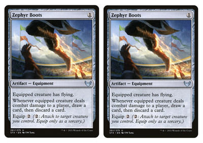 MTG - 2 x Zephyr Boots - Artifact Equipment - Strixhaven: School of Mages (STX)