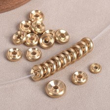 90pcs Rondelle Shape 6mm 8mm 10mm Brass Metal Loose Beads For Jewelry Making Lot
