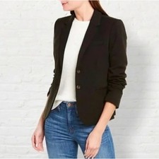 J. CREW Schoolboy Notch Lapel Blazer Jacket Black Sz L 168 3D38 