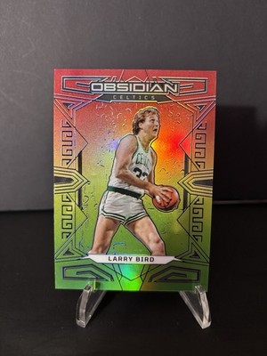 2022-23 Panini Obsidian - Larry Bird #140 Electric Etch Red Yellow & Green Flood
