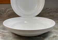 Fine Porcelain Pasta Bowls Euro Ceramica White Essential. Set Of 2 New.