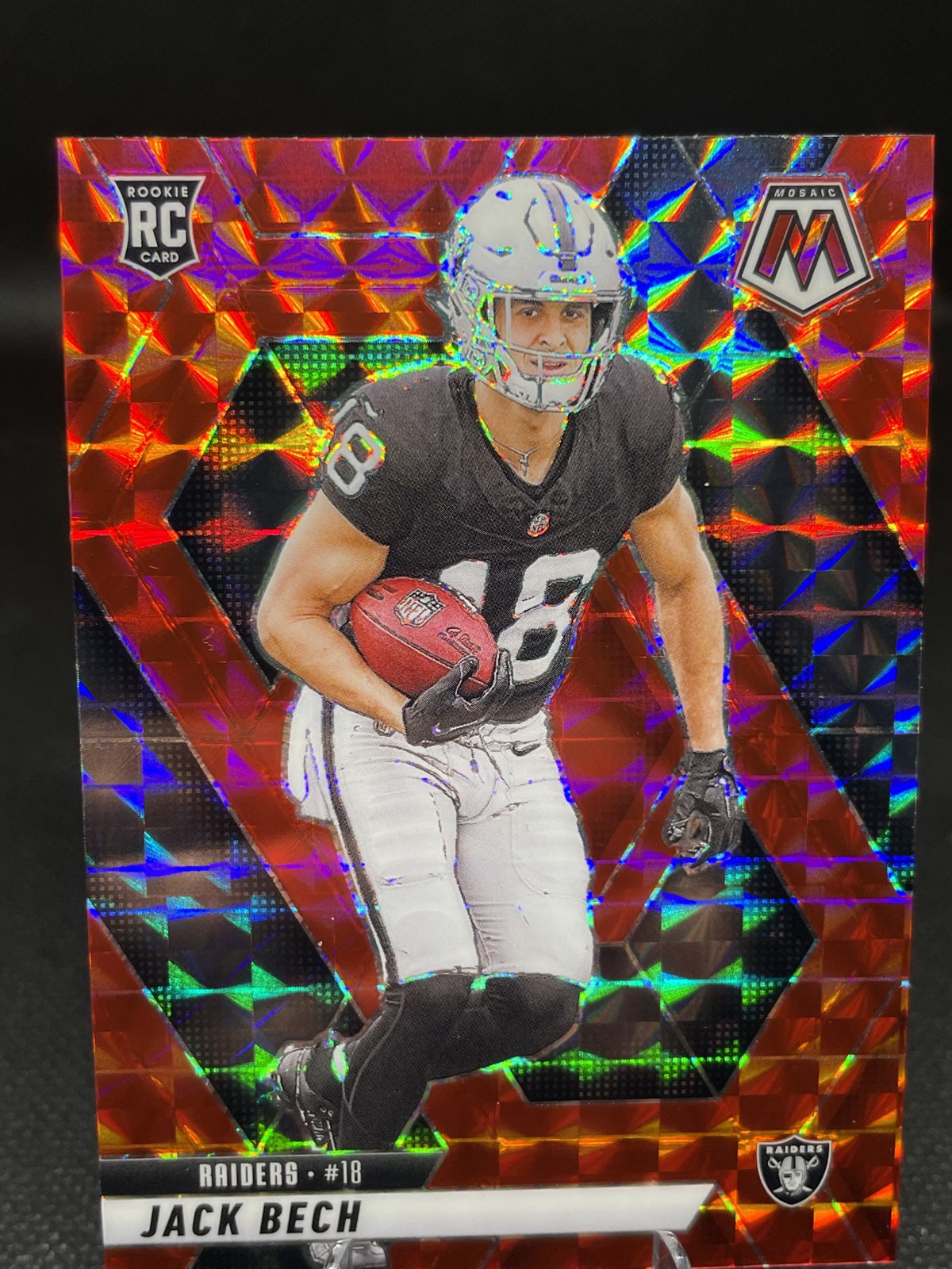 2025 Panini Mosaic - Rookies Jack Bech #349 Red Mosaic Prizm (RC)