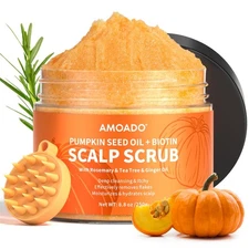 AMOADO Scalp Scrub Pumpkin Seed Oil Scalp Exfoliator With Biotin & Rosemary S...