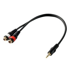 pegcabac 3.5mm Male to 2RCA Female Adapter Cable, 10 inches, Black,Red,White