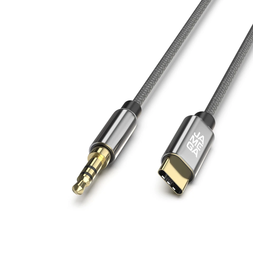 USB C Klinke Aux Kabel Typ C auf 3.5mm Klinkenkabel Nylon für Samsung braun - Bild 3 von 4